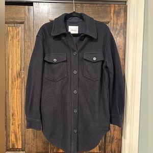 Aritzia Wilfred Free Black Button-Up Wool Jacket